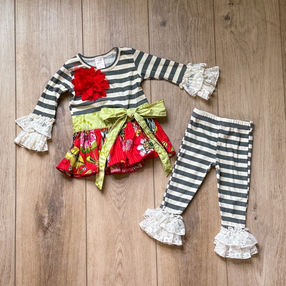 BABY GIRL PRETTY FALL WINTER HOLIDAY CHRISTMAS CLOTHING BUNDLE SIZE 6-12MONTHS - Picture 3 of 12